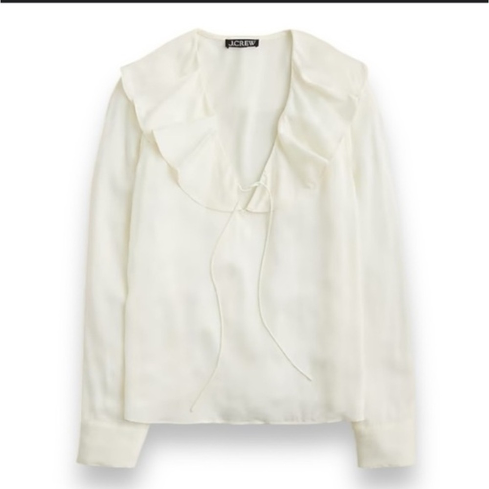 J. Crew Cream Satin Blouse